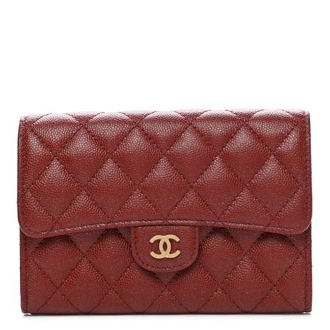 chanel iridescent caviar quilted medium flap wallet burgundy|Handbags & Bags .